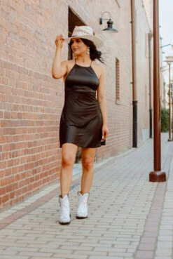 Diva Black Satin Dress