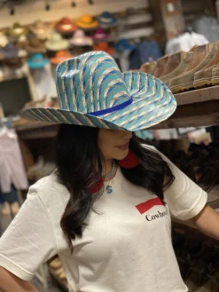 2020 Jobes Hats Straw Hat “Aqua” 4”1/4 Brim