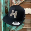 2020 Jobes Hats Trucker - All Black Gold 3D JH Gold Outline