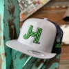 2020 Jobes Hats Trucker - Silver/Black 3D Neon Green JH
