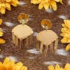 24K Gold Plated Flower Fringe Handmade Colombian Earrings