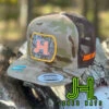 NEW 2022 Jobes Hats Trucker Camo/Brown Neon Orange Outline