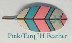 Jobes Hats - Patch/sticker Pink/Turq Feather