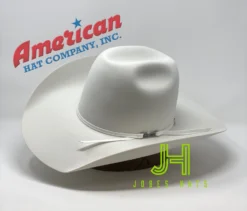 American Hat Co Felt 6X White 4" 1/4 Brim 2 Cord Band