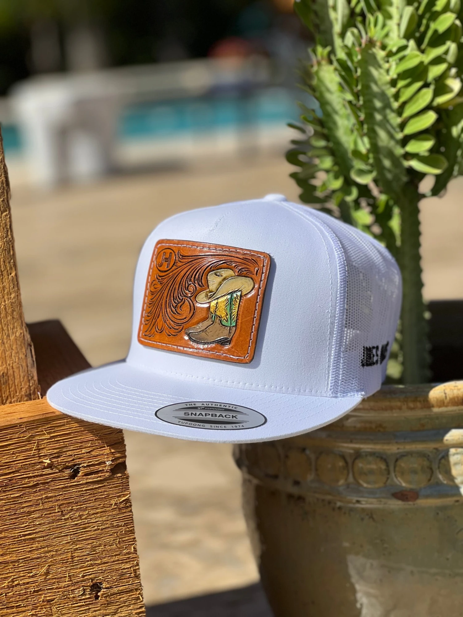 NEW 2022 Jobes Leather Patch Trucker - All White Cap Boots & Hats (Limited Edition)