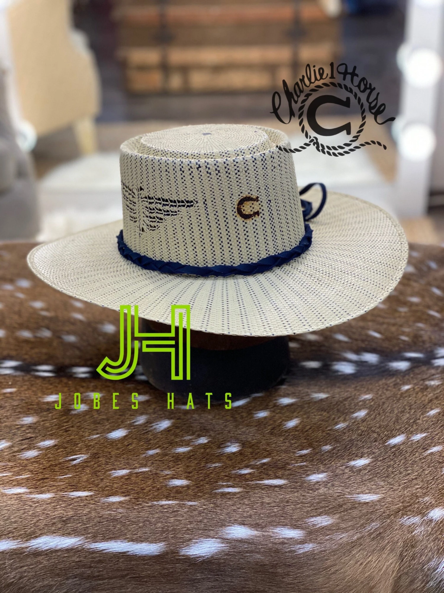 Charlie One Horse Straw “Sunset Strip” 3”3/4 Brim (Bangora)