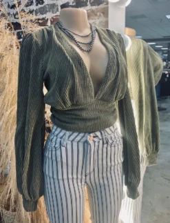 NEW! Emely's V Neck Body Suite (Forest Green)