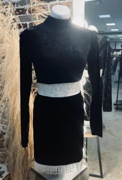 NEW! Black Two Piece Set With Hanging Diamond's