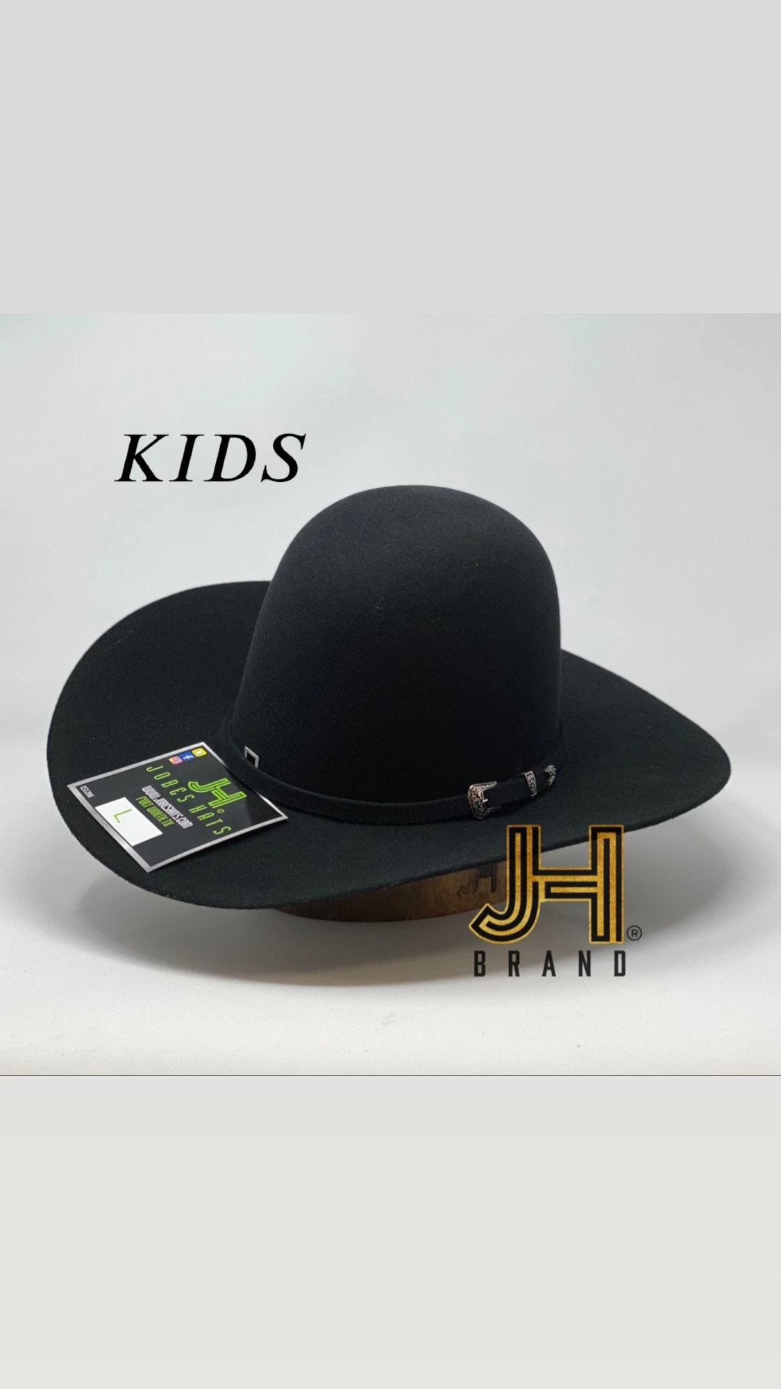 JH Kids Wool Felt “Black” 3”3/4 Brim