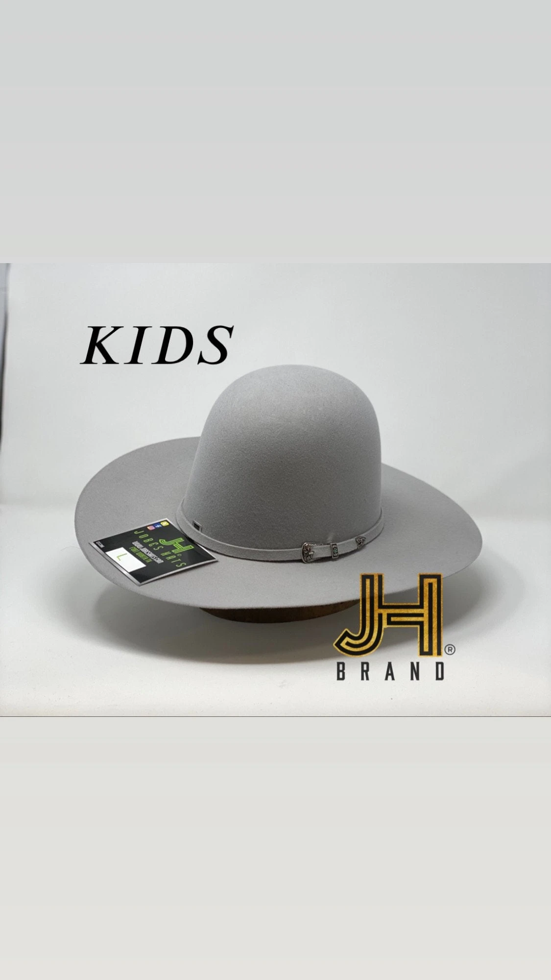 JH Kids Wool Felt “Silver Grey” 3”3/4 Brim
