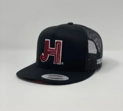 Jobes Hats Trucker - All Black-Maroon JH/ Silver Outline (Top Seller ⭐️)