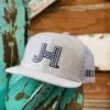 Kids Jobes Hats Trucker - Light Grey Kids Metallic Grey 3D JH Black Outline