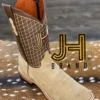 Mens JH Roughout Square Toe Boots “Camello”