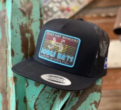 New 2021 Jobes Cap- All Black Texas Hat Benders Turquoise Patch