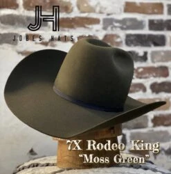 Rodeo King Felt 7X Moss Green 6” Crown And 4" 1/4 Brim