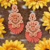 Colombian Handmade Soutache Earrings-CORAL-