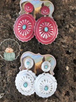 Concho Steel Handpainted Earrings