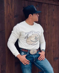 Nude Texas Straw/Rope Mens Longsleeve T-shirt