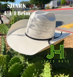 2022 Jobes Hats Straw Hat “Shark” 4”1/4 Brim (Comes Open And Flat)