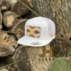 New 2022 Jobes Hats Trucker Cap -All White Aztec Owl Patch