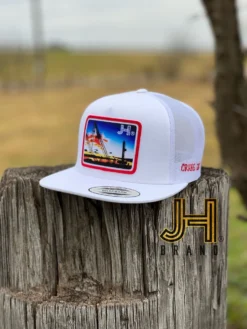 New 2022 Jobes Trucker Cap- All White Crane Life Patch