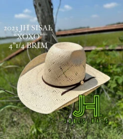 New 2023 JH Straw Hat “SISAL XOXO” 4”1/4 Brim