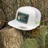 New 2022 Jobes Hats Trucker Cap -All White Neon Longhorn Patch