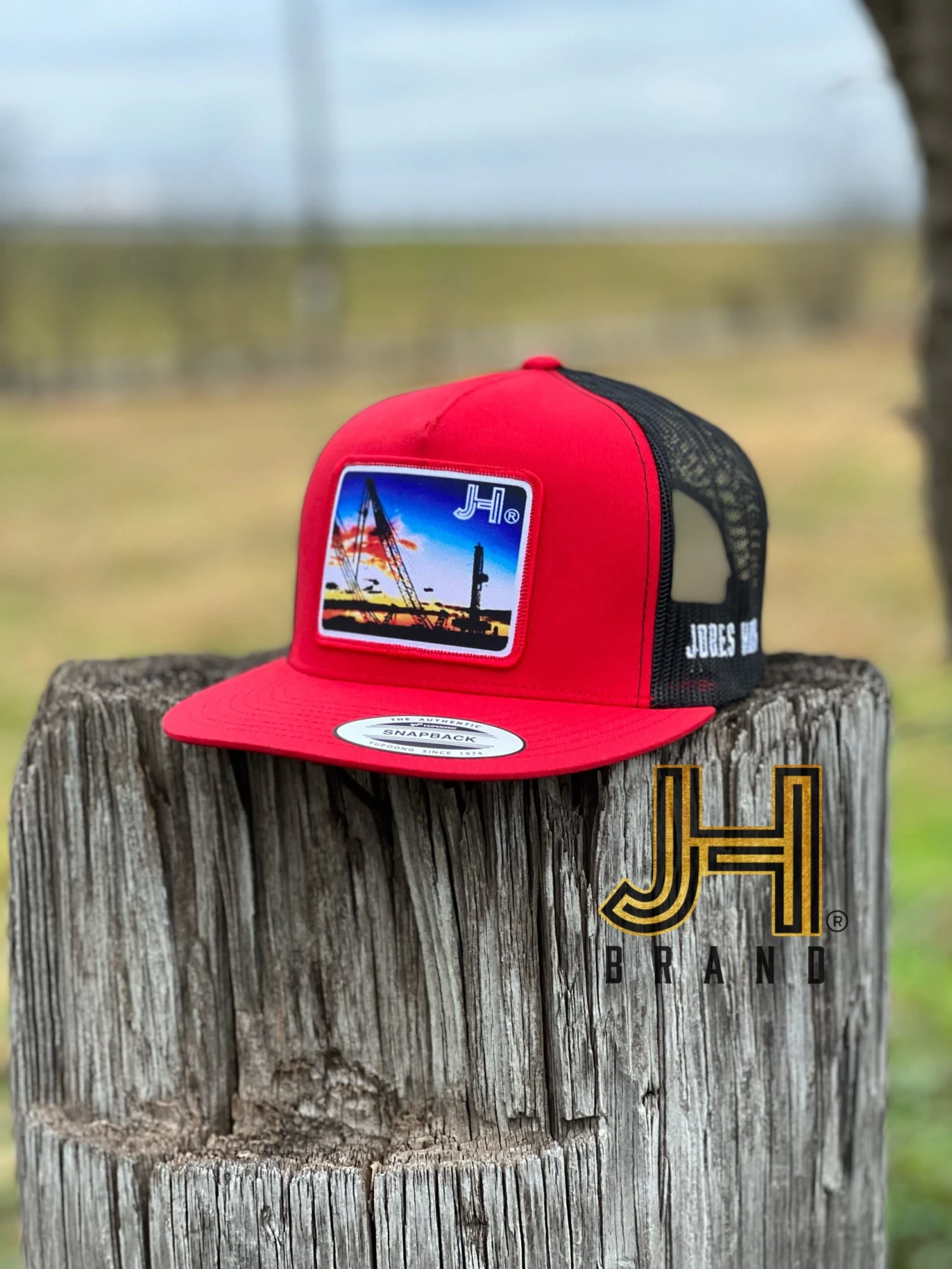 New 2022 Jobes Trucker Cap- Red/Black Crane Life Patch