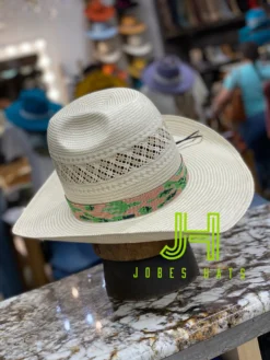 JH Wide Handmade Beaded Hatband- #W2 Cactus