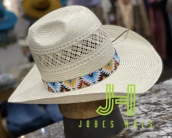 JH Wide Handmade Beaded Hatband- #W7