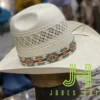 JH Wide Handmade Beaded Hatband- #W8