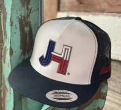 Jobes Hats Trucker - White/Black - 3D Texas With Charcoal Outline