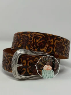 Roper Womens Belt Tan Tooled