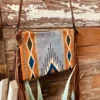 Small Orange Fringe Aztec Crossbody Purse