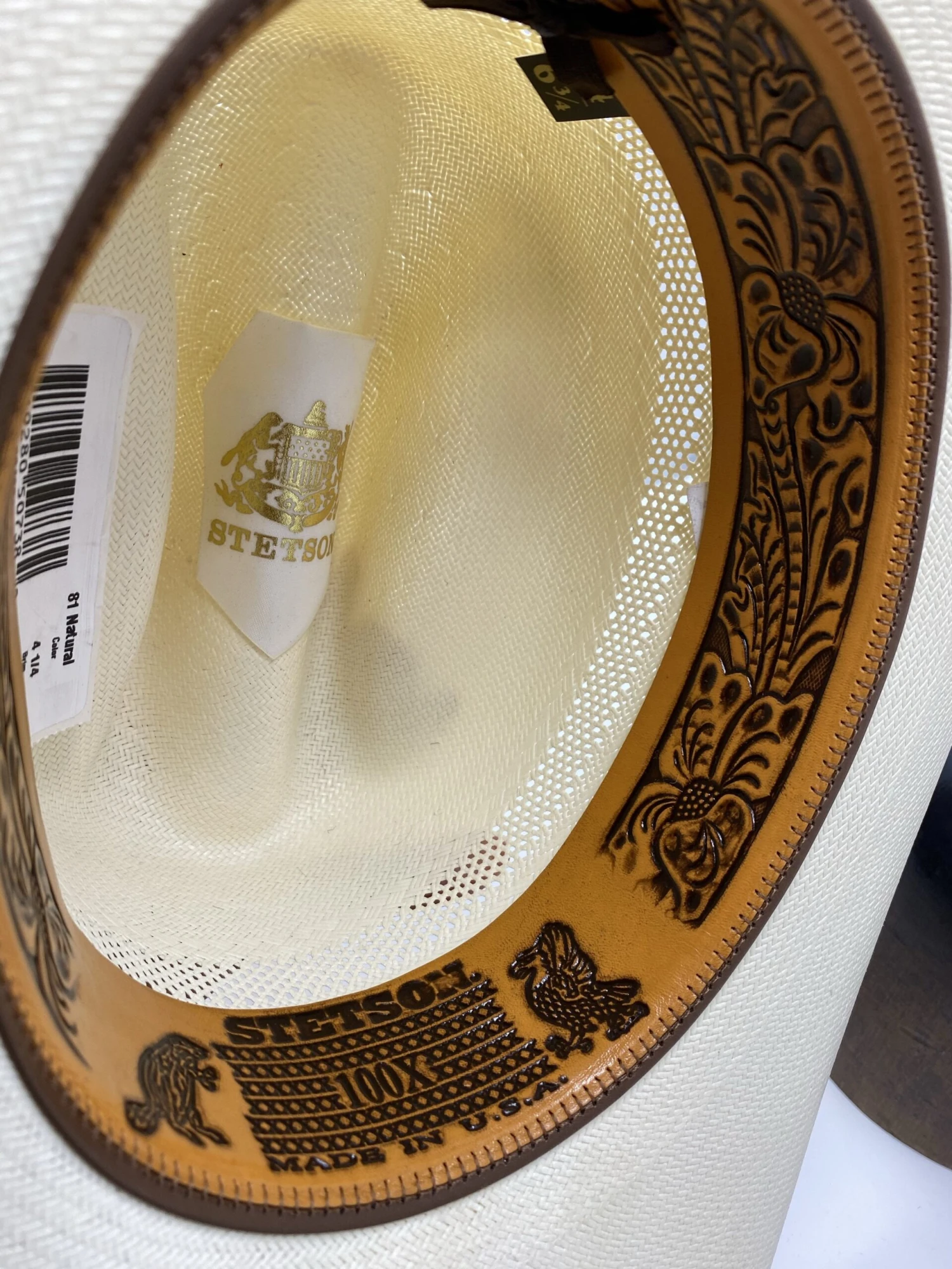 Stetson Straw 100X “Griffin” 4”1/4 Brim (preshaped) - Image 4