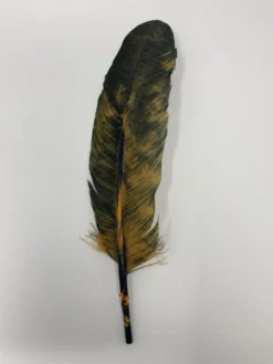 Turkey Feather- Black/Rust Painted Turkey Feather