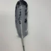 Turkey Feather- Molted Black/Grey Painted Turkey Feather