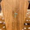 Turquoise Stone Initial Necklace "T"